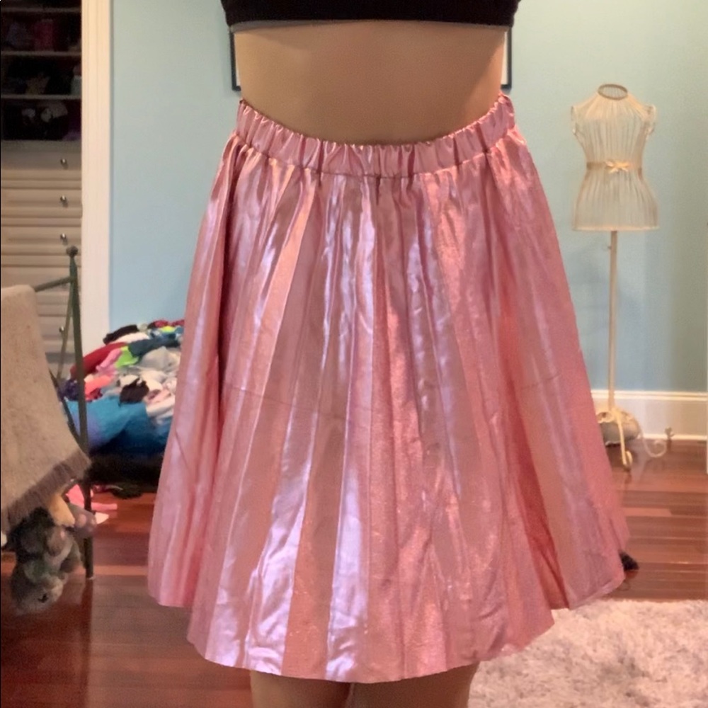 ZARA pink metallic skirt!